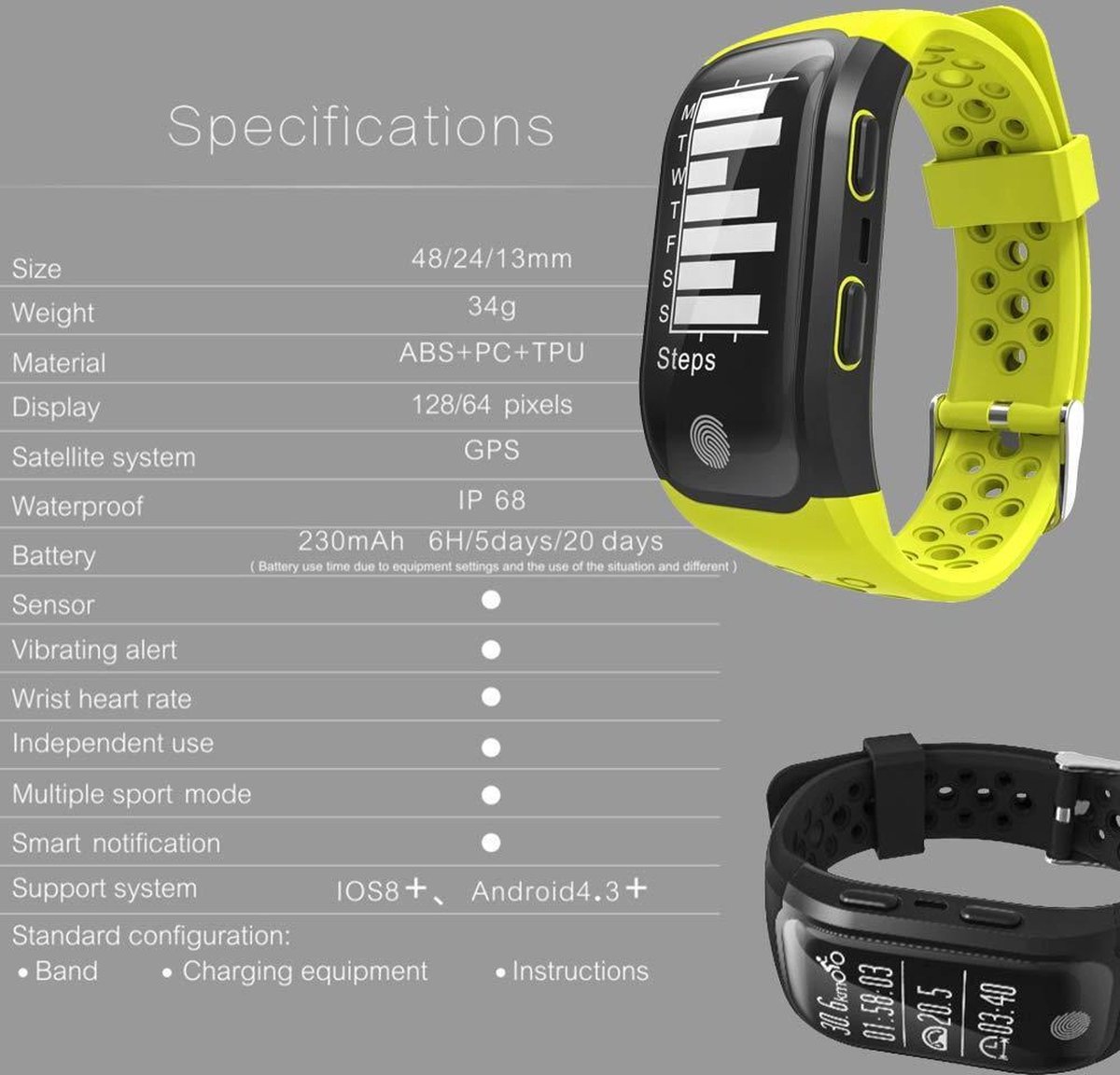 SmartWatchTrends 903 Activity tracker met GPS Groen