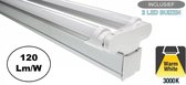 Complete LED TL Montagebalk 150cm, 48W, 5760LM (High Lumen), 3000K Warm Wit, IP20, Incl. 2x led buis