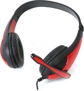 Platinet FH4008R - Stereo Headset - Zachte Oorschelpen - Lange kabel - Met Microfoon - Rood