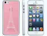 Eifeltoren beschermhoes voor de iPhone 5 5S (licht roze)
