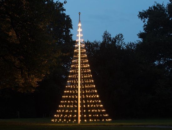 Infrarood Lucky Schatting Nordik Lights - Kerstboomvorm - Vlaggenmast - 6 meter - 480 warmwitte LED  lampjes | bol.com
