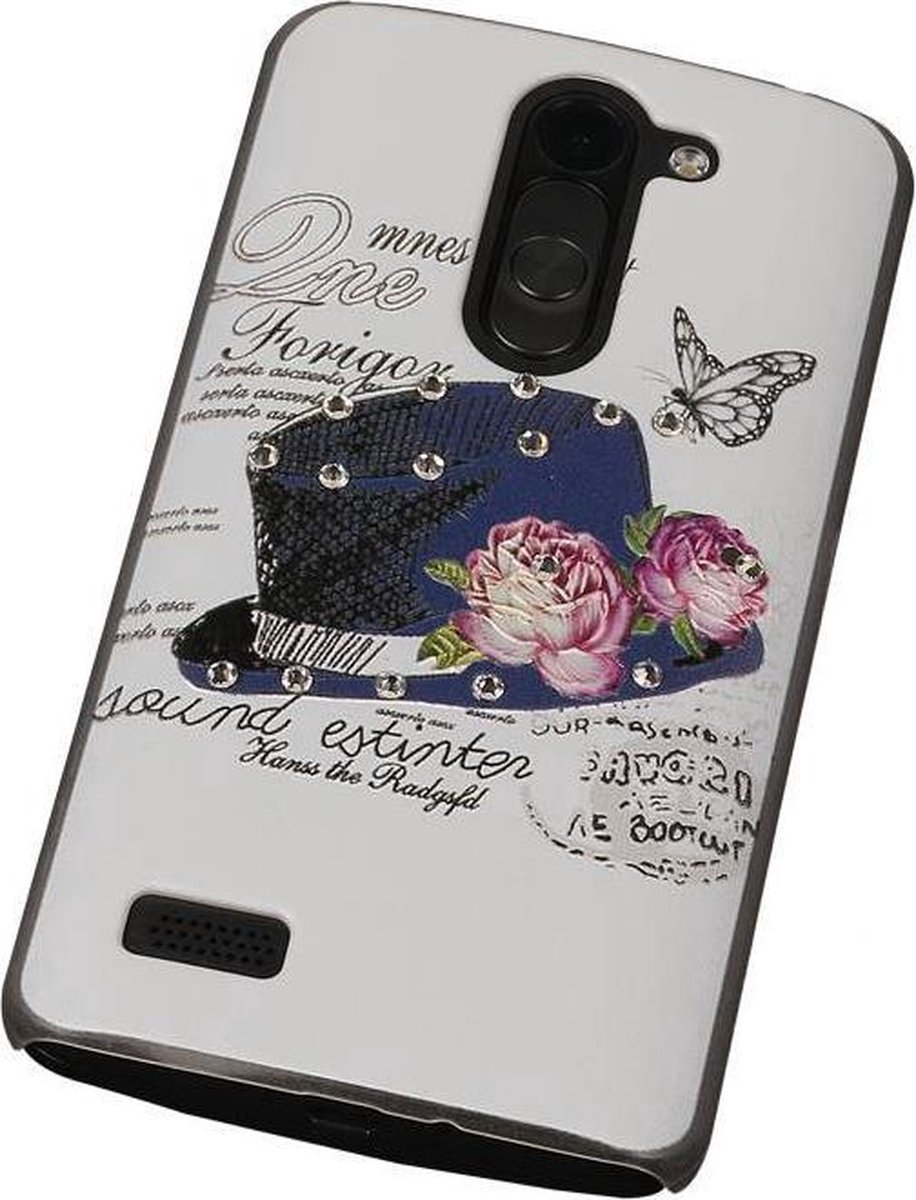 3D Hardcase met Diamant L Bello D335 Hoed - Back Cover Case Bumper Hoesje