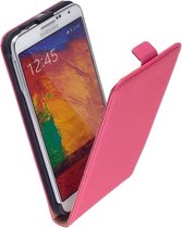 Lelycase Lederen Flip Case Hoesje Samsung Galaxy  N7505 Pink