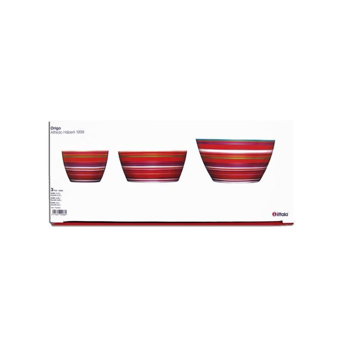 ginder schijf wonder Iittala Origo Schalenset - 3-delig -Rood | bol.com