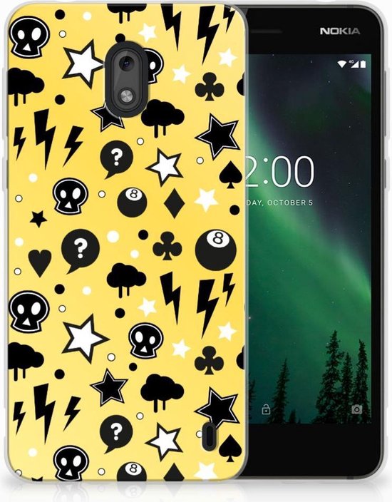 Coque pour Nokia 2 Bumper Housse Etui Punk Yellow
