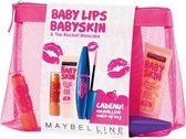 Maybelline Geschenkset Baby Lips Make-up Pouch : 1 Mascara + 1 Babylips + 1 blur Babyskin