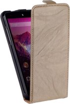 Vintage Flip Case Leder Cover Hoesje LG Nexus 5 Creme