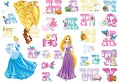 Disney Prinses - Muurstickers - Alfabet - Meerkleurig - 17,5x33,5 cm
