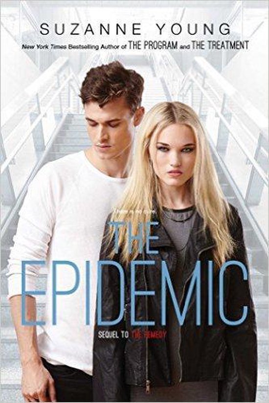Twee jongvolwassenen, een man en een vrouw, staan voor een trap, met de titel 'THE EPIDEMIC' op de voorgrond.