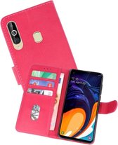 Samsung Galaxy A60 Hoesje Kaarthouder Book Case Telefoonhoesje Roze