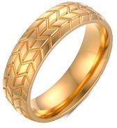 Schitterende Wolfraamcarbide Kleurcombinatie Gold & Black Ring | Ronde Ring 21,50 mm. (maat 67)