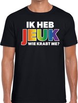 Ik heb jeuk wie krabt me - gaypride regenboog t-shirt zwart voor heren - Gay pride XXL