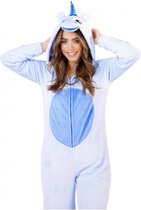 Onesie, Jumpsuit, "Unicorn" Blauw design hooded super soft