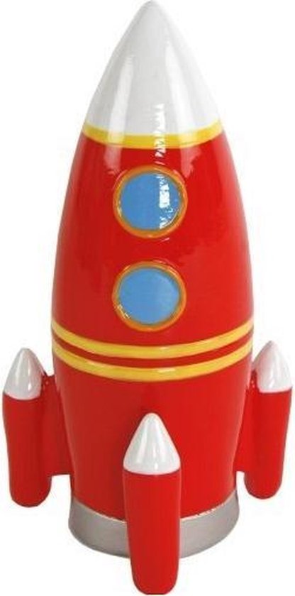 Spaarpot raket rood 14 cm | bol.com