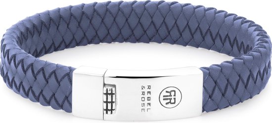Rebel&Rose armband - Braided Flat Blue M (19,5CM)