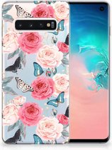Geschikt voor Samsung Galaxy S10 Smartphone Hoesje Butterfly Roses