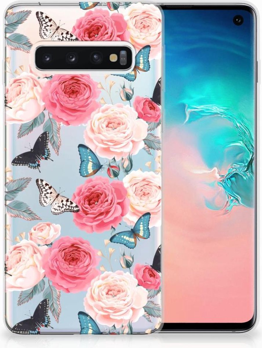 Samsung Galaxy S10 TPU Case Butterfly Roses