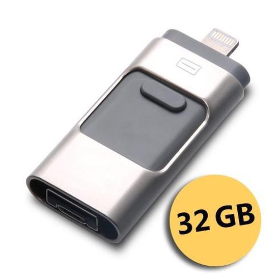 USB stick flashdrive 32GB voor iPhone Android en PC of Mac Zilver