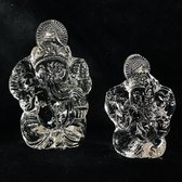 Twee handgemaakte glazen Ganesha  9cm & 6.5cm Ganesh of Ganapati Tantra Ganesha- Boeddha
