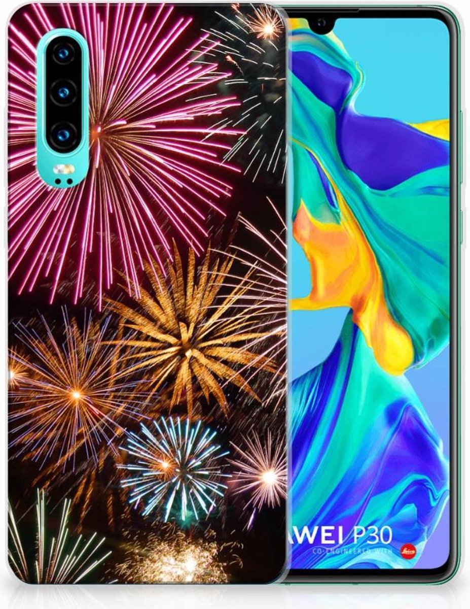 Huawei P30 Silicone Back Cover Vuurwerk
