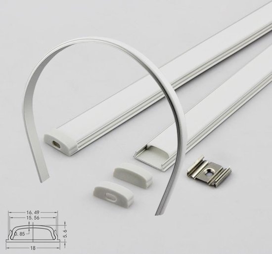 Aluminium ledstrip-profiel buigbaar 1meter | bol.com