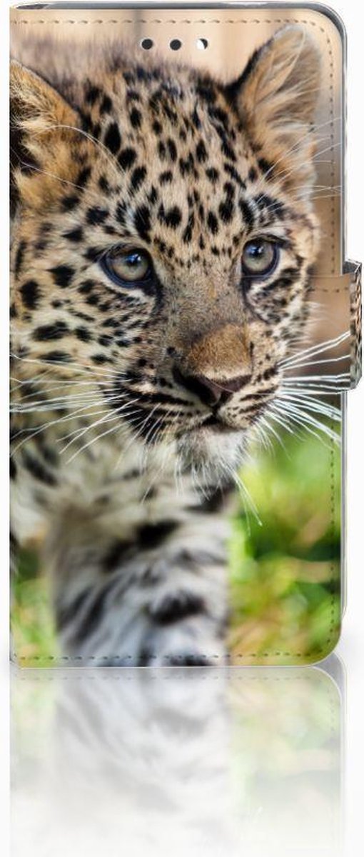 Nokia 3.1 (2018) Telefoonhoesje met Pasjes Baby Luipaard