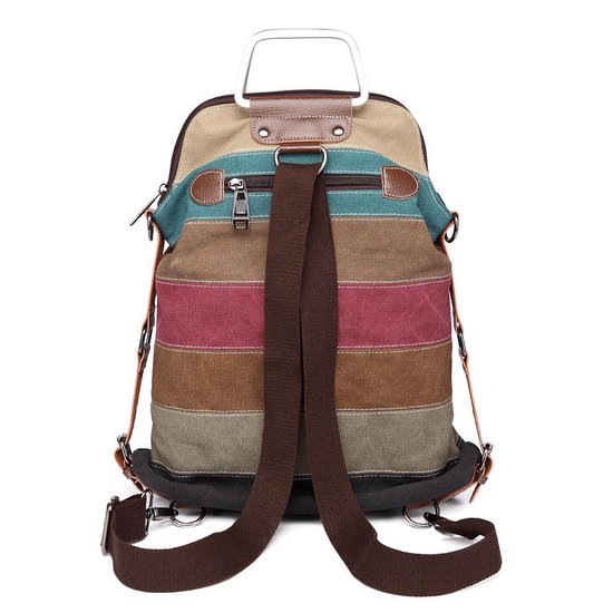 Hippe trendy canvas tas regenboog tas- schouder rugtas canvas