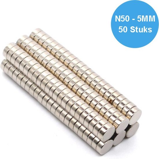 Verstikken Tips Vol Super sterke magneten - 5 x 2 mm (50stuks) - Rond - Neodymium - Koelkast  magneten -... | bol.com