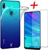 Transparant Hoesje geschikt voor Huawei P Smart 2019 Siliconen Soft TPU Gel Case + Tempered Glass Screenprotector Transparant iCall
