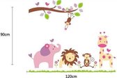 MUURSTICKER  - DIEREN -  GIRAF - LEEUW  JUNGLE WANDDECORATIE - KINDERKAMER - BABYKAMER - JONGEN - MEISJE - OLIFANT -nr 132