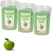 Accessoire voor suikerspinmachine - Suikerspinsuiker appel - 3 x pot á 400 gram