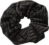 Corduroy/ribfluwele scrunchie/haarwokkel, zwart