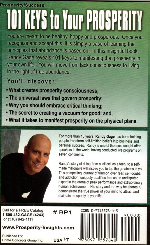 101 Keys to Your Prosperity, Randy Gage | 9780971557840 | Boeken | bol.com