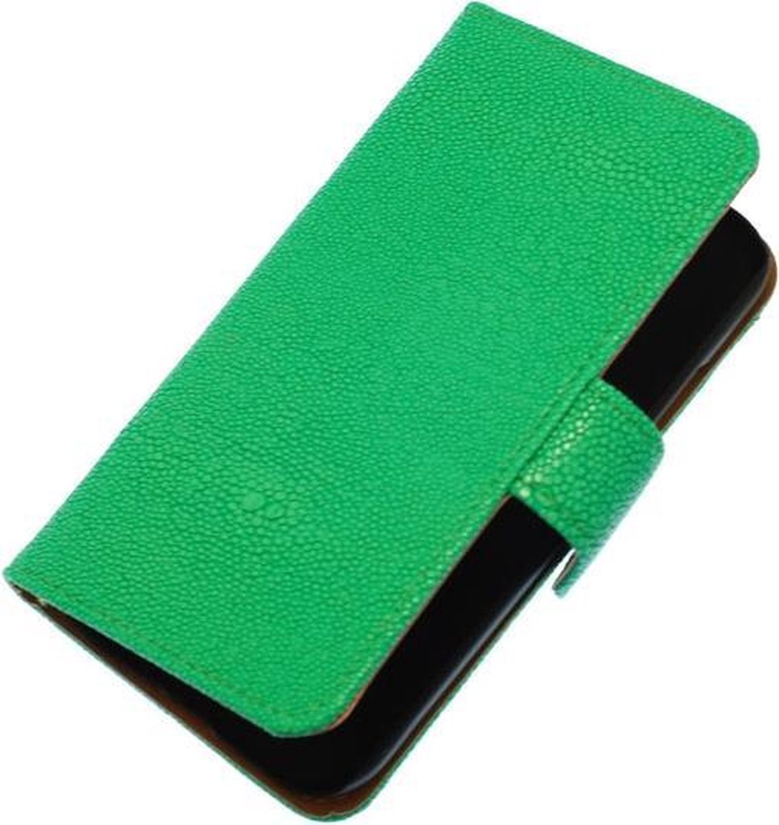 Groen Ribbel booktype wallet cover hoesje voor Nokia Lumia 620
