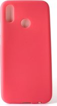 Combi Set Tempered Glass Clear + TPU Soft Back Cover voor Huawei P20 Lite - Rood