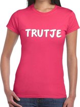 Trutje fun tekst t-shirt roze dames - dames tekst shirt Trutje XL