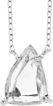 Silventi 960182038 Zilveren collier met hanger - Zirkonia - 42 + 3 cm - Zilverkleurig
