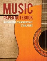 Music paper notebook - Guitar chord, Standard staff & Tablature