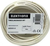 Elektrofix tweelingsnoer 2 x 0,75 mm wit 10 m