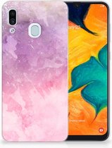 Geschikt voor Samsung Galaxy A30 | A20 TPU Hoesje Design Pink Purple Paint
