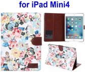 iPad mini 4 - hoes, cover, case - PU leder - stof - Flowers