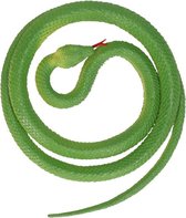 Halloween - Speelgoed slangen grote Python groen 137 cm - Rubberen/plastic speelgoed slang