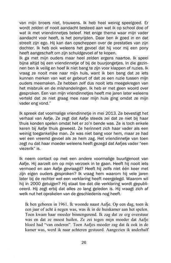 Tekst over Aafje's jeugd, haar vriendjes en haar vader.