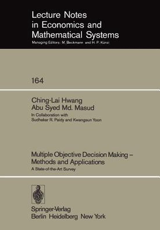 Multiple Objective Decision Making - Methods and Application ... - cover