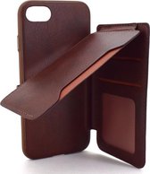 Xssive Premium Back Cover met 3 pasjes - kaarthouder - Double Card Bag voor Apple iPhone 7 / iPhone 8 / iPhone SE (2020) - Bruin