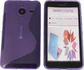 Microsoft Lumia 640 XL S Line Gel Silicone Case Hoesje Paars Purple