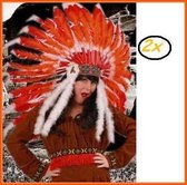 2x Indianentooi rood/oranje staarten de luxe