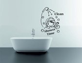 Muursticker Showertime voor badkamer muur of deur maat S