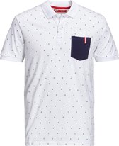 Jack & Jones Junior -  Poloshirt - Maat L  - Jongens - wit/ navy