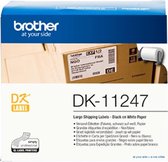 Brother DK-11247 labelprinter-tape Zwart op wit